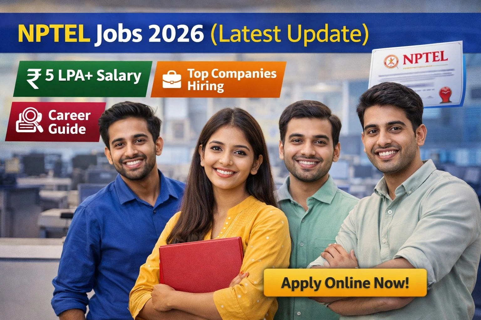 NPTEL Jobs 2026 (Latest Update): Apply Online, Salary, Top Companies Hiring & Career Guide