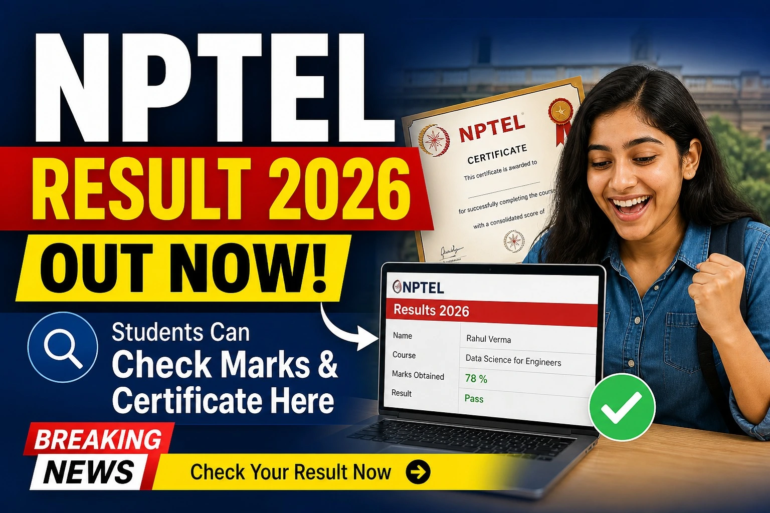 NPTEL Result 2026 Out Now